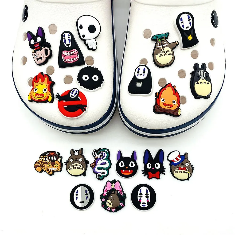 20 piezas de anime El viaje de Chihiro Personajes de la serie Croc Zapatos Charms para Crocs Zueco Sandalias Decoración Accesori