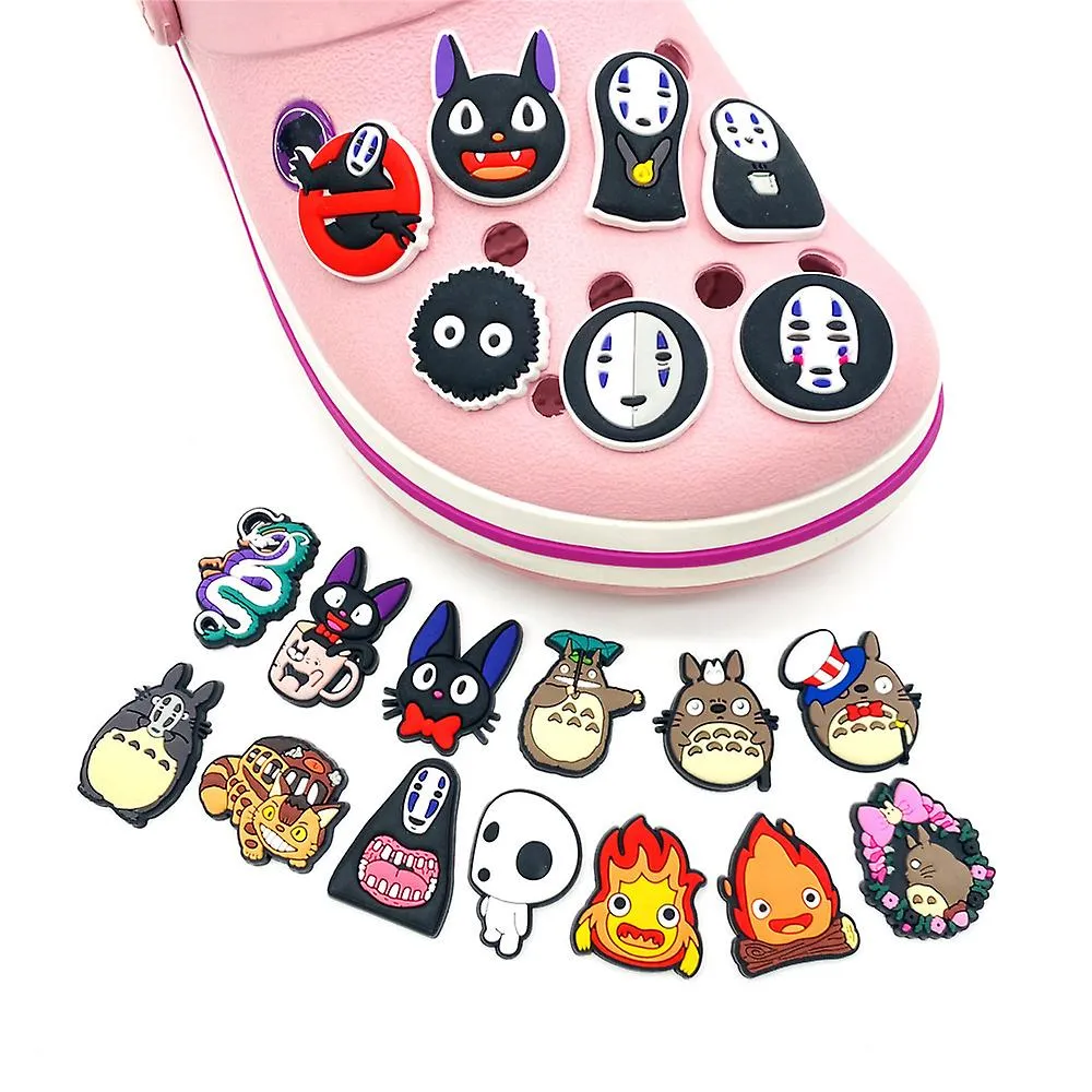 20 piezas de anime El viaje de Chihiro Personajes de la serie Croc Zapatos Charms para Crocs Zueco Sandalias Decoración Accesori