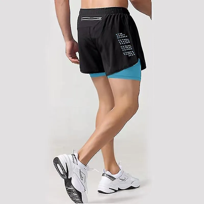 2023 Pantalones cortos deportivos Ropa deportiva para hombres Entrenamiento de dos pisos Pantalón corto Verano 2 en 1 playa Ropa