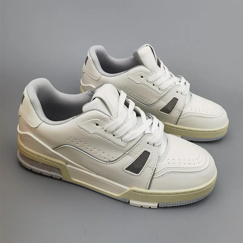 2024 Diseñador Sneaker Virgil Trainer Running Zapatos de cuero de piel de ternera ABloh White Green Red Blue Letter Spreads Plat