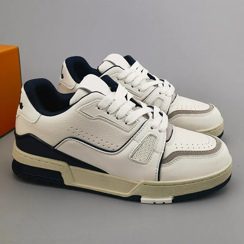 2024 Diseñador Sneaker Virgil Trainer Running Zapatos de cuero de piel de ternera ABloh White Green Red Blue Letter Spreads Plat