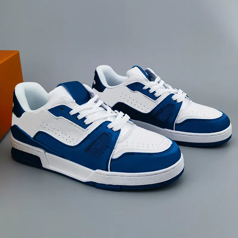 2024 Diseñador Sneaker Virgil Trainer Running Zapatos de cuero de piel de ternera ABloh White Green Red Blue Letter Spreads Plat