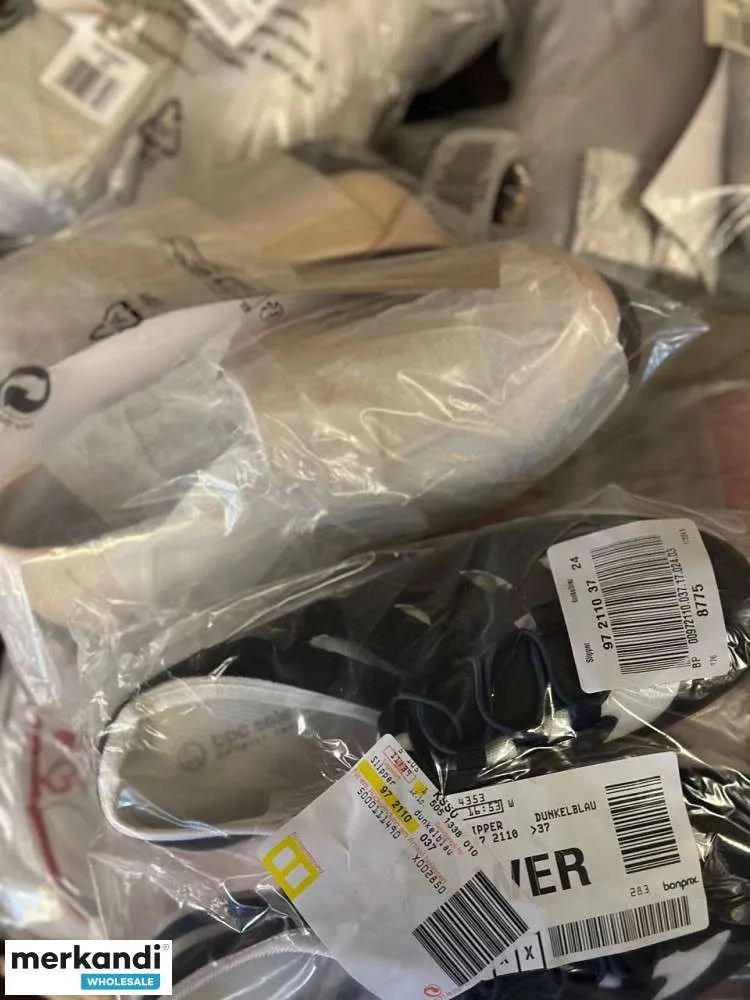 4 € Por par, stock restante Una vajilla mezcla de cartón palets de hombre, mujer, hombre, zapatos