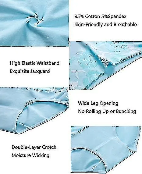 8pcs Ropa interior de algodón de cintura alta Bragas de control de barriga de las mujeres Rosa Jacquard Panty de las mujeres