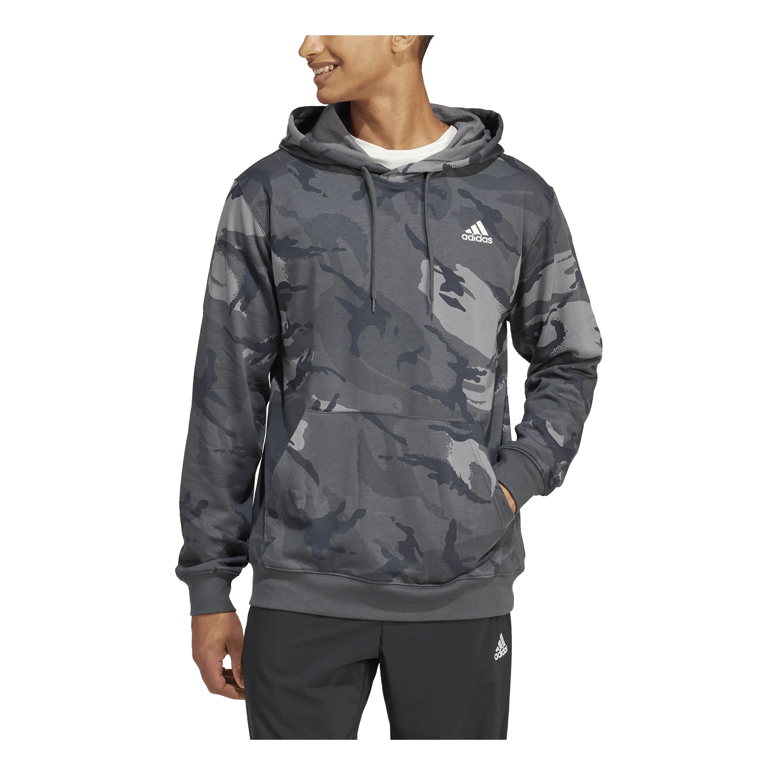 Adidas Seasonal Essentials Camouflage Hoodie Dark Grey
