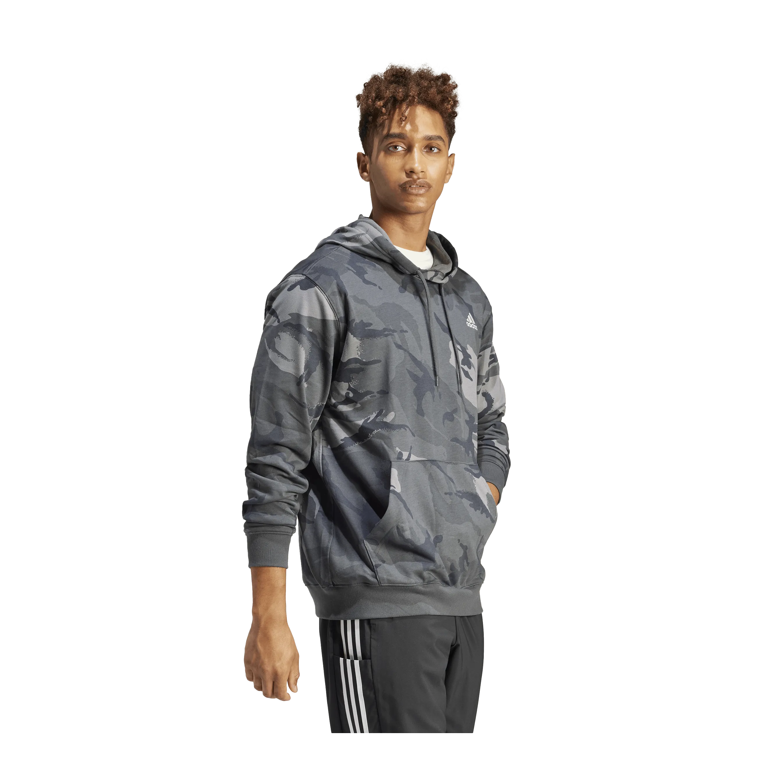 Adidas Seasonal Essentials Camouflage Hoodie Dark Grey