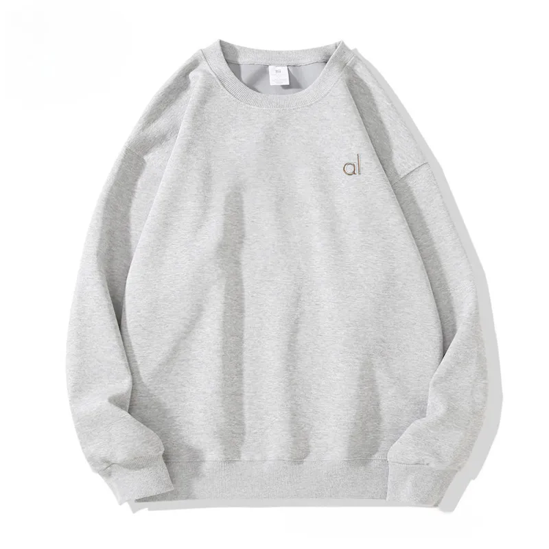 AL Sudaderas de yoga Jersey con cuello redondo Suéter de estudio a la calle Ajuste relajado Laidback City Jogger Ropa deportiva 