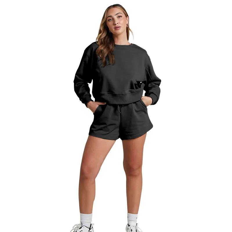 ALL219 Sets de yoga para mujeres 2 piezas sudaderas + pantalones cortos deportes de gimnasio sujetador de sujetador pantalones c