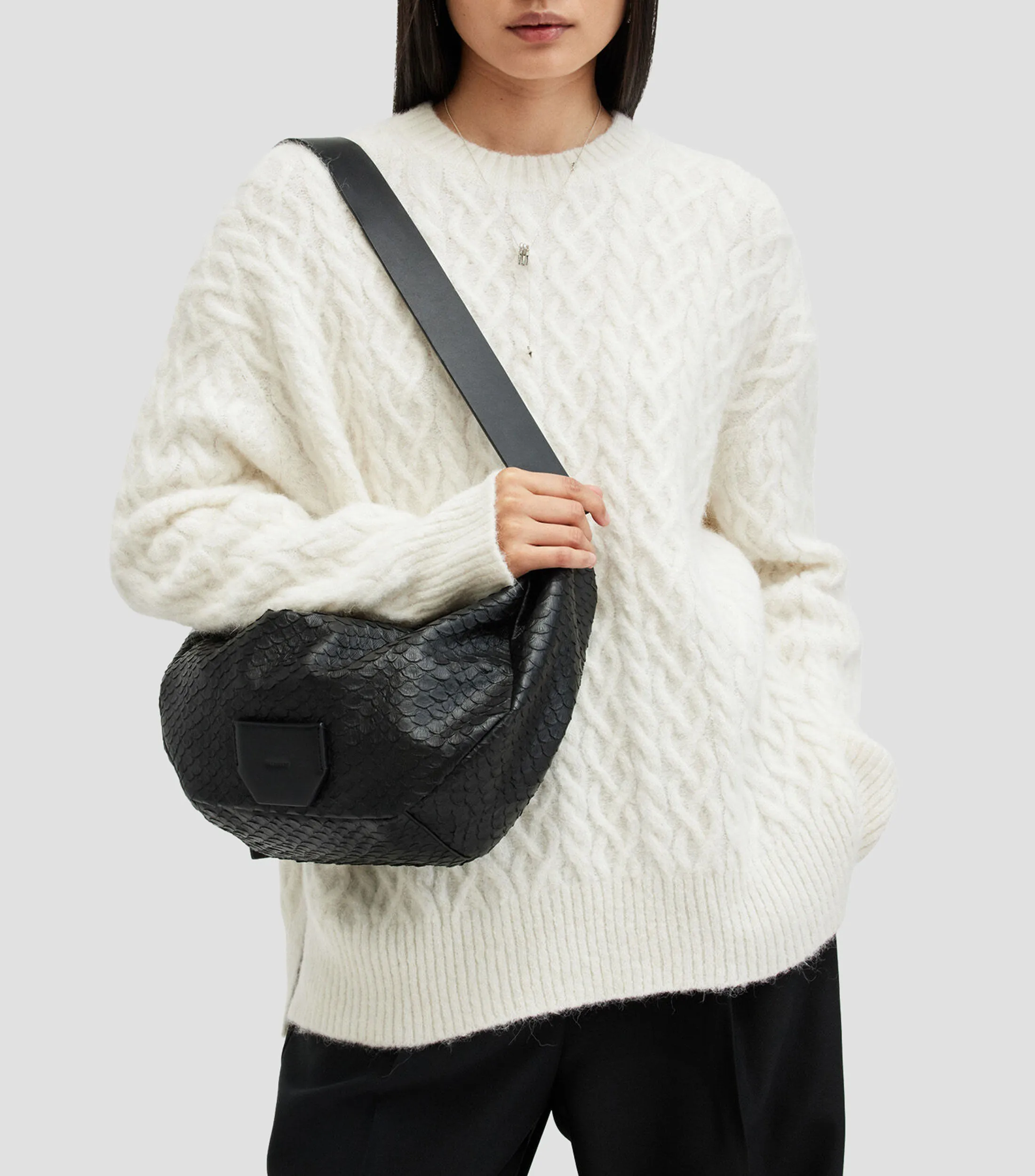 AllSaints Bolso Shoulder texturizado Mujer