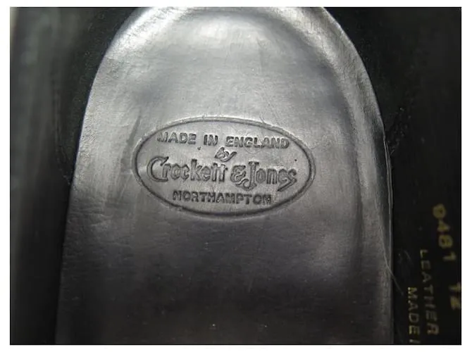 Autre Marque CROCKETT & JONES SCOTNEY 9E 43 ZAPATOS DE CUERO NEGRO 
