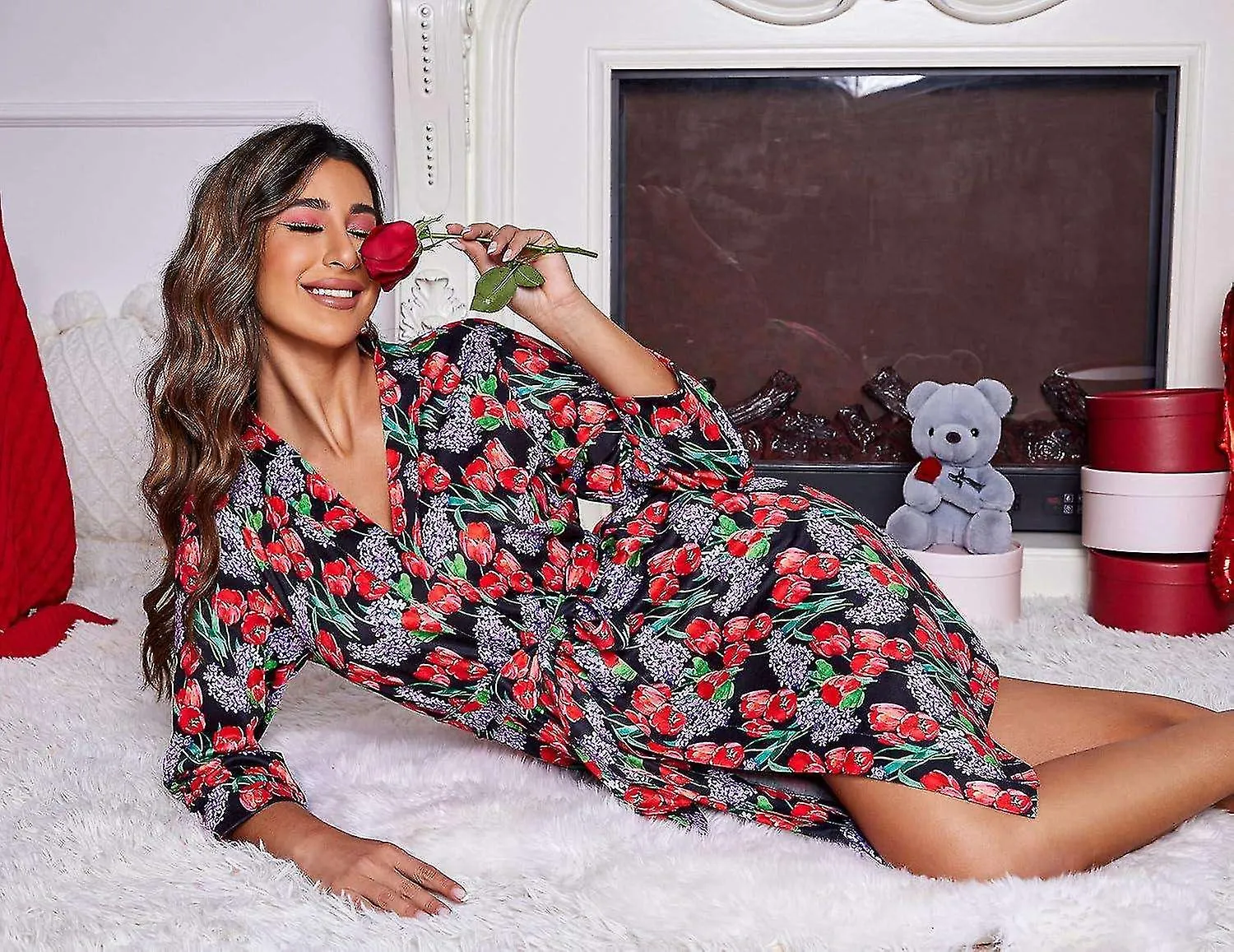 Bata de mujer Kimono ligero Batas Albornoz de punto corto Ropa de dormir suave Ropa de dormir para mujer