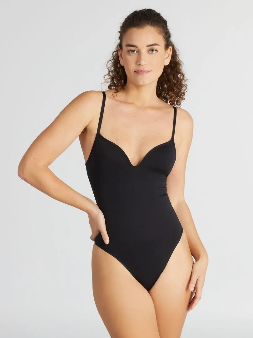 BODY DE MICROFIBRA  NEGRO