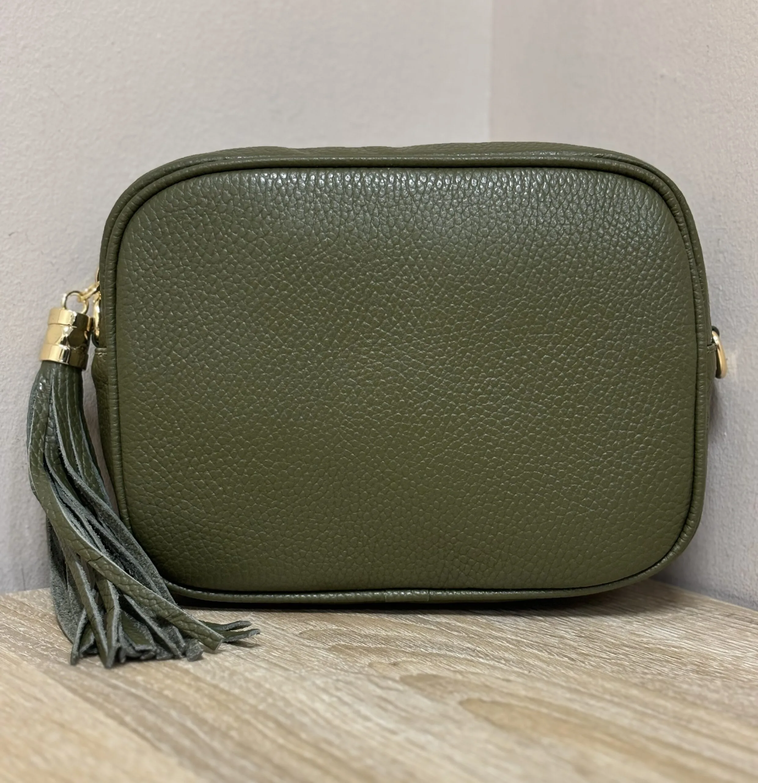 Bolso Bandolera Piel Caqui