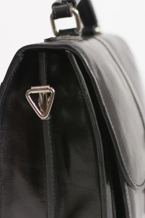 Bolso de cuero natural Afrodita, negro