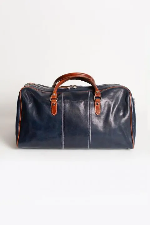 Bolso de piel natural Ella, azul oscuro