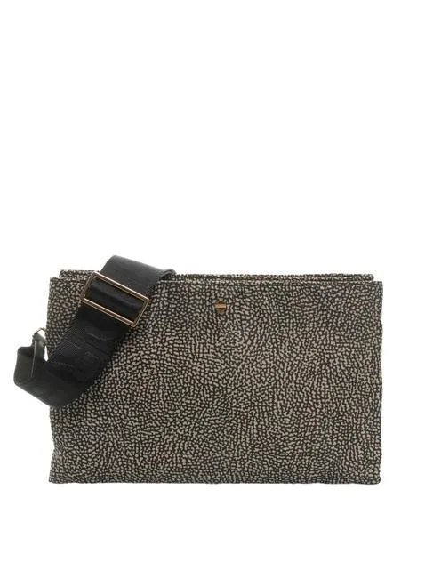 BORBONESE L'ECOLE NYLON Bolso bandolera con tres compartimentos