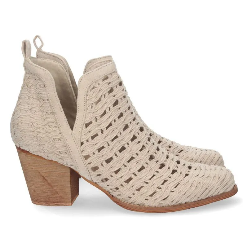BOTINES CALADOS MUJER DE VERANO YZ2171BEIGE