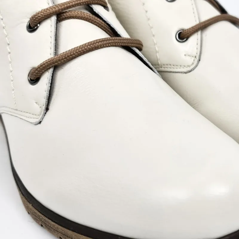 Botines Cómodos Mujer Piel Cuña Cordones Plantilla Extraíble 70241 Hielo, de Tupié