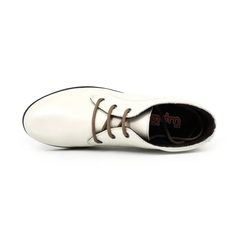 Botines Cómodos Mujer Piel Cuña Cordones Plantilla Extraíble 70241 Hielo, de Tupié