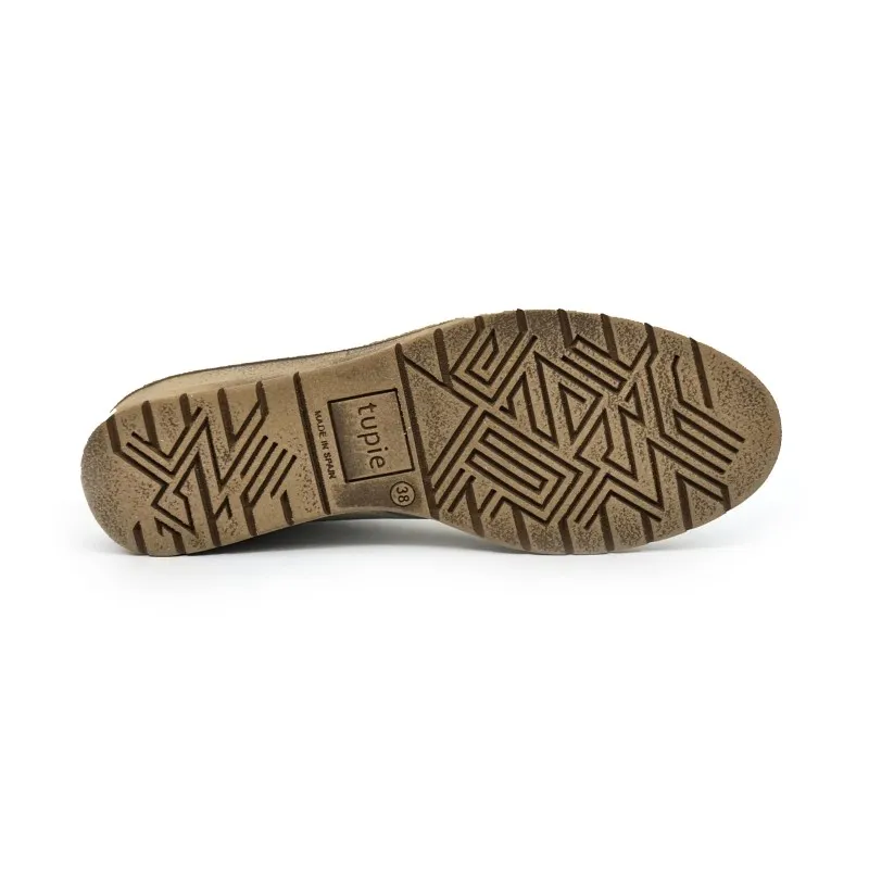 Botines Cómodos Mujer Piel Cuña Cordones Plantilla Extraíble 70241 Hielo, de Tupié
