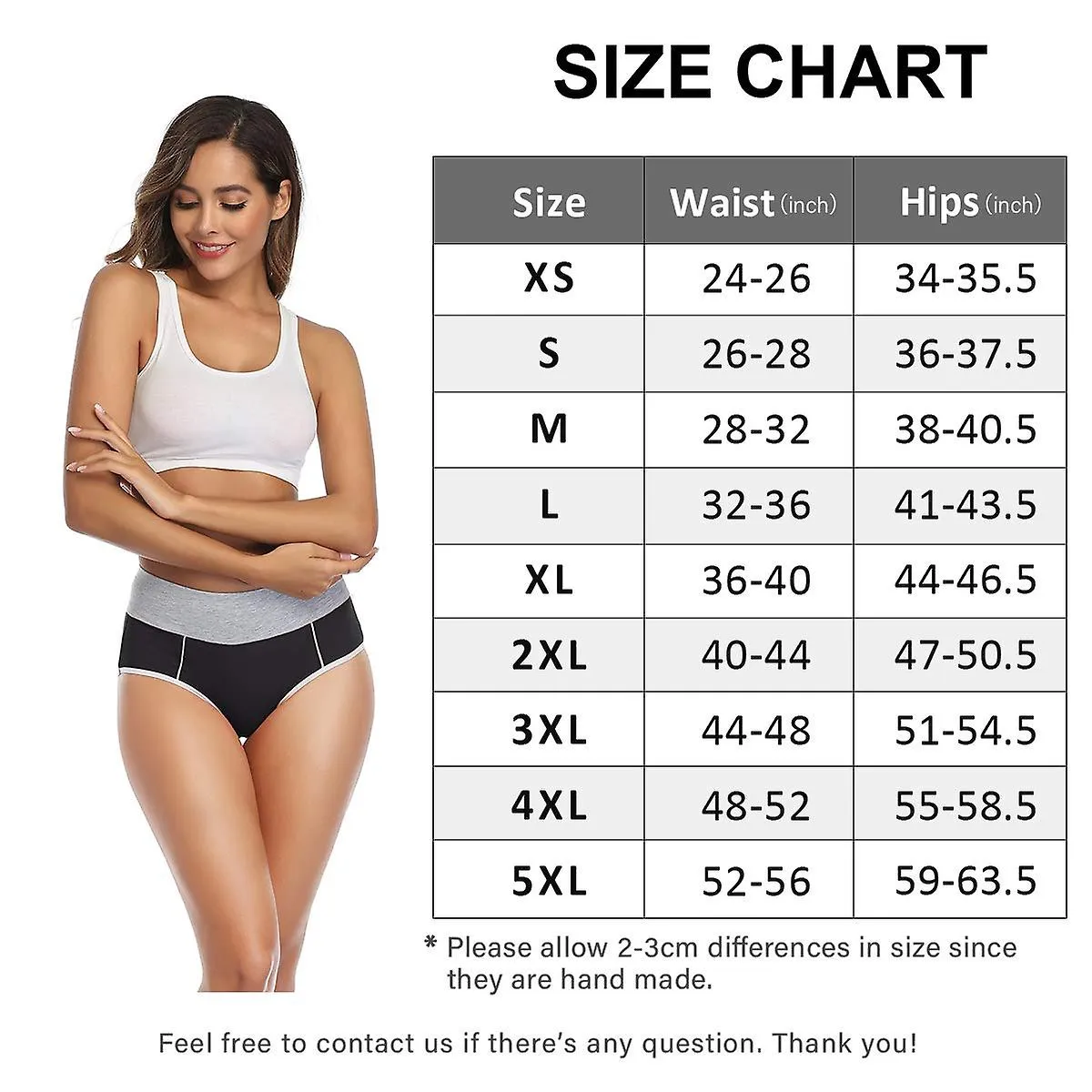 Bragas de cintura alta para mujer Calzoncillos de algodón para mujer Ropa interior Cobertura total de la espalda Bragas Talla gr