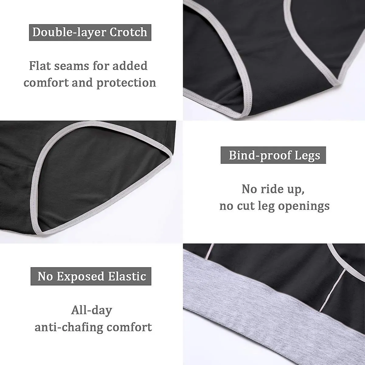 Bragas de cintura alta para mujer Calzoncillos de algodón para mujer Ropa interior Cobertura total de la espalda Bragas Talla gr