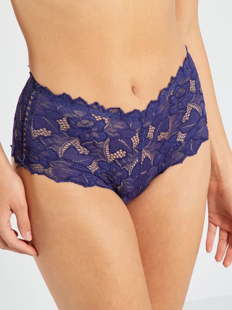 BRAGUITA DE ENCAJE 'SANS COMPLEXE'  AZUL