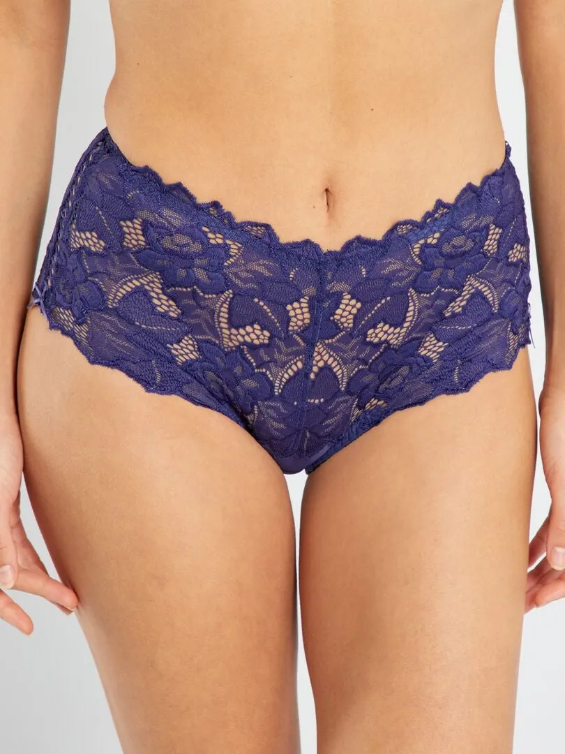 BRAGUITA DE ENCAJE 'SANS COMPLEXE'  AZUL