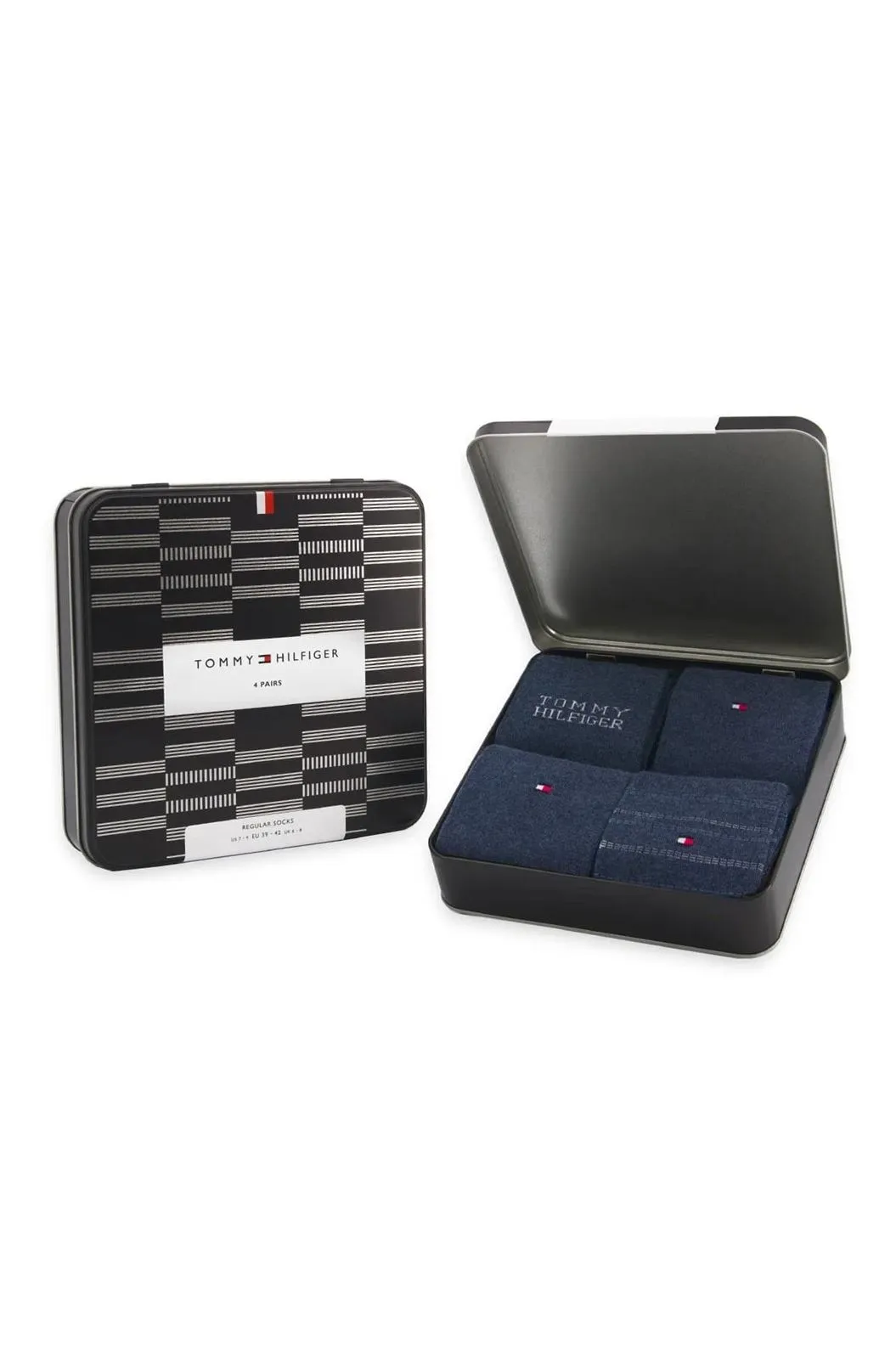 Caja 4 Pares Calcetines Tommy Hilfiger Tin Giftbox 701229780 003 804/805 (TOMMY JEANS)