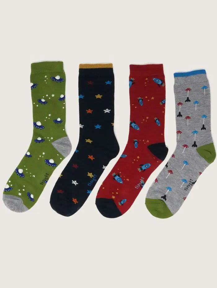 Calcetines frikis de bambú y algodón orgánico. Pack de 4