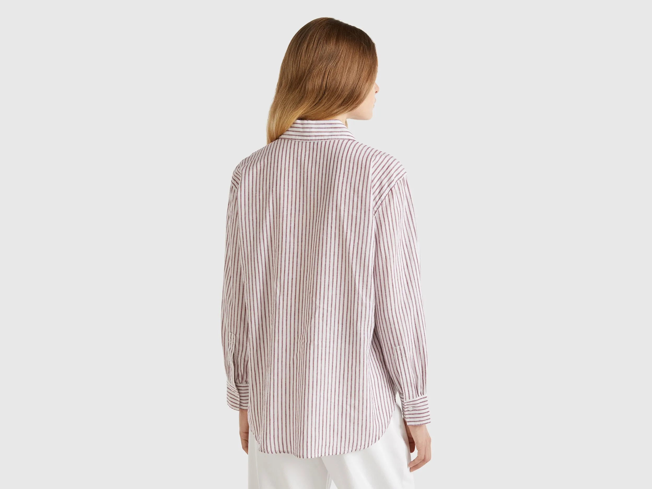 Camisa de lino mixto de rayas