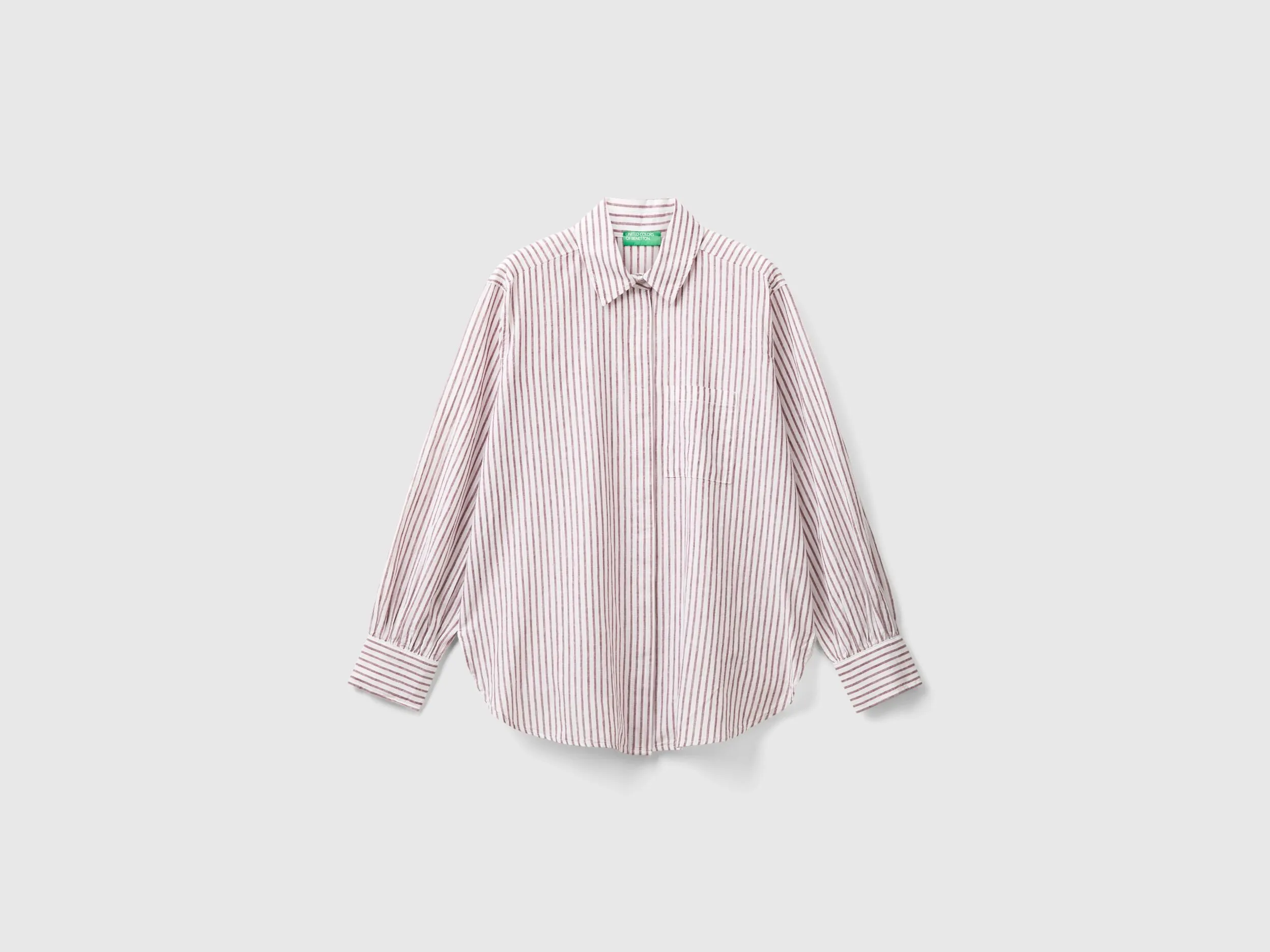 Camisa de lino mixto de rayas