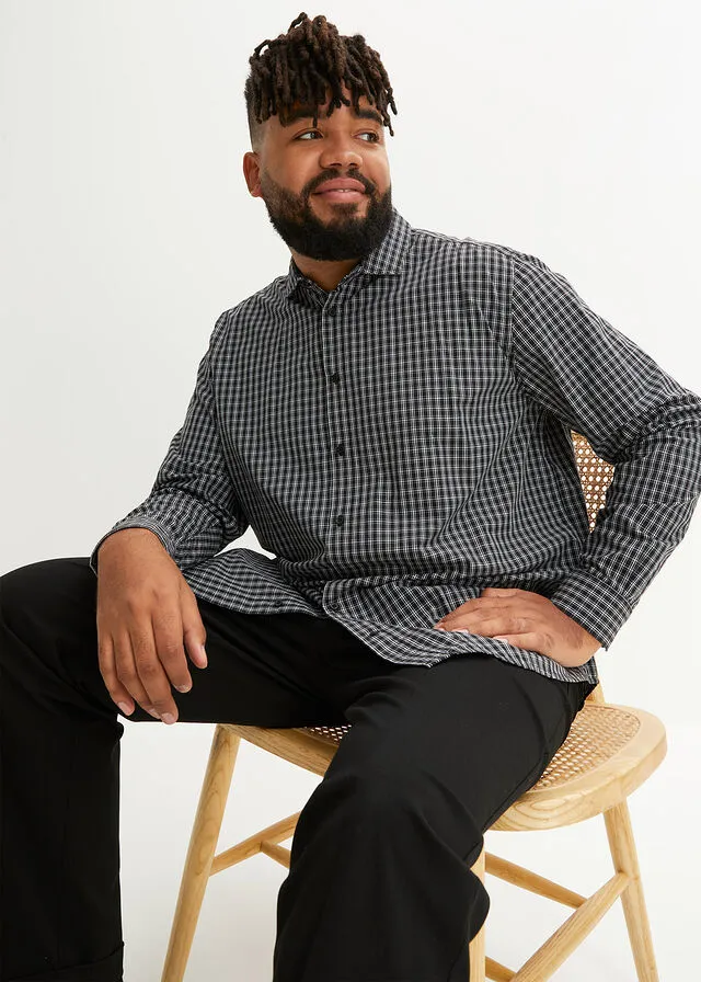 CAMISA FORMAL NEGROBLANCO DE CUADROS
