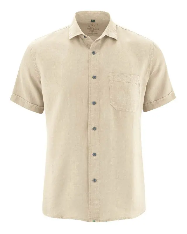 Camisa manga corta de hombre 100% cáñamo