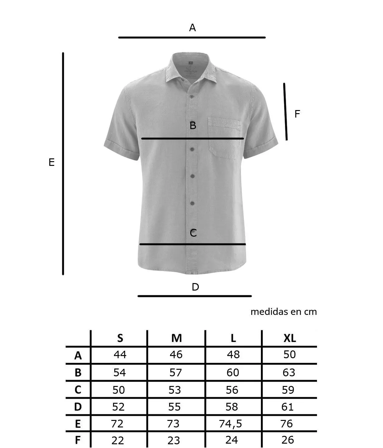 Camisa manga corta de hombre 100% cáñamo