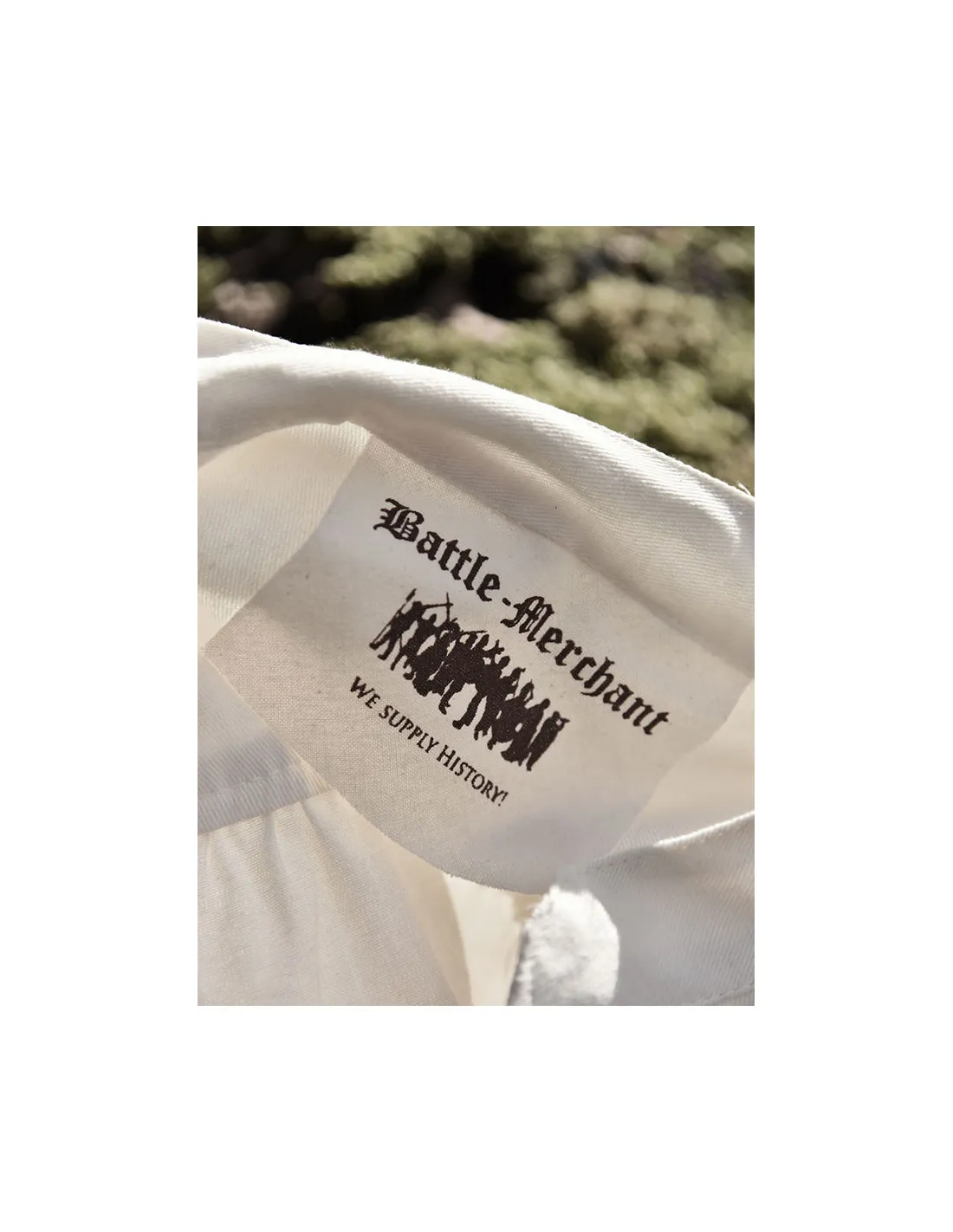 Camisa medieval de verano con mangas cortas, color blanco natural