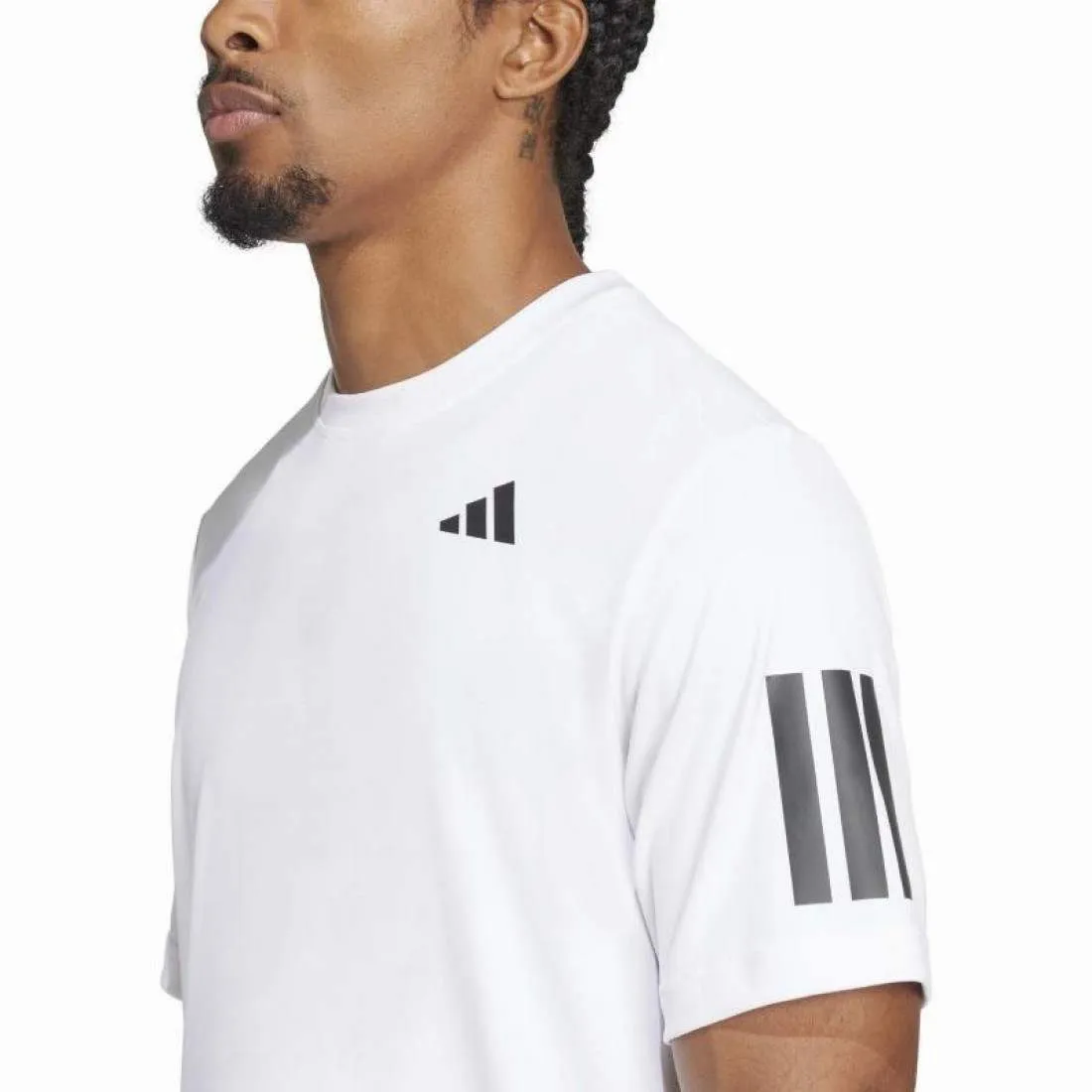 Camiseta Adidas Club 3 Stripes Blanco Negro | Adidas