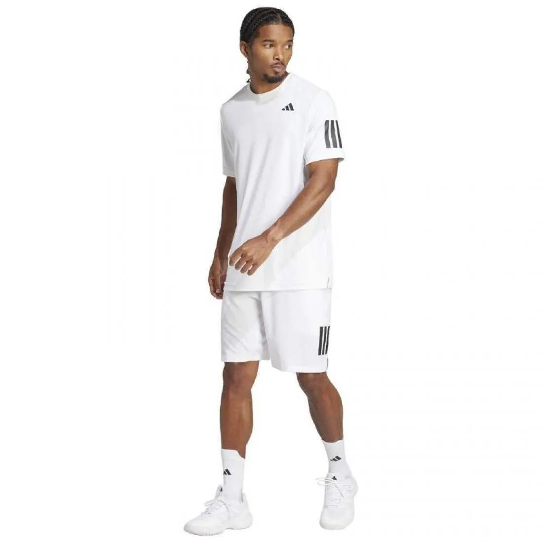 Camiseta Adidas Club 3 Stripes Blanco Negro | Adidas