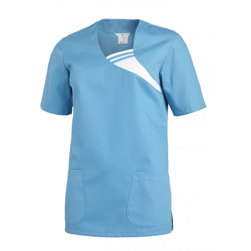 CAMISOLA LABORAL TURQUESA CON DETALLE EN EL CUELLO LEIBER  OFERTA