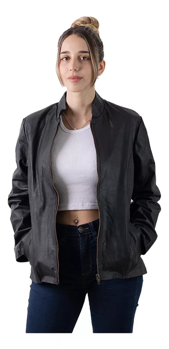 CAMPERA DE CUERO VACUNO 100% LEGITIMO DE MUJER CLáSICA  175