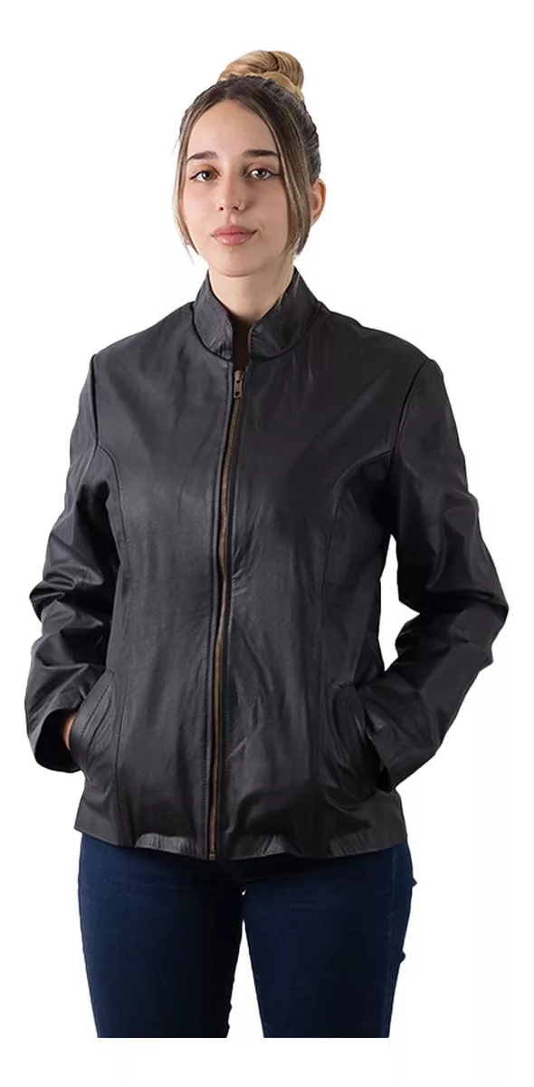 CAMPERA DE CUERO VACUNO 100% LEGITIMO DE MUJER CLáSICA  175