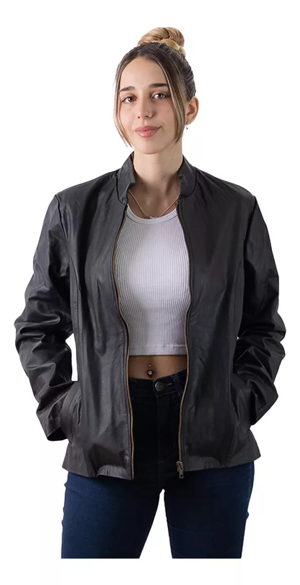 CAMPERA DE CUERO VACUNO 100% LEGITIMO DE MUJER CLáSICA  175