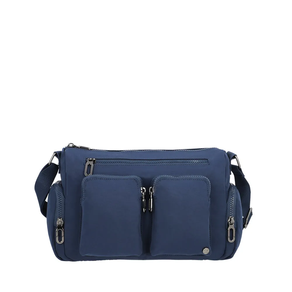 Cartera bandolera Lucca azul M