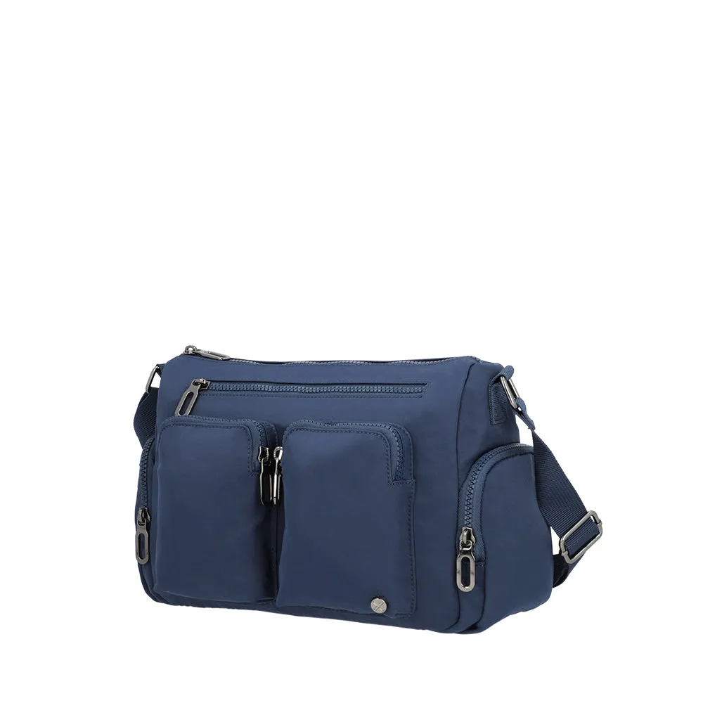 Cartera bandolera Lucca azul M