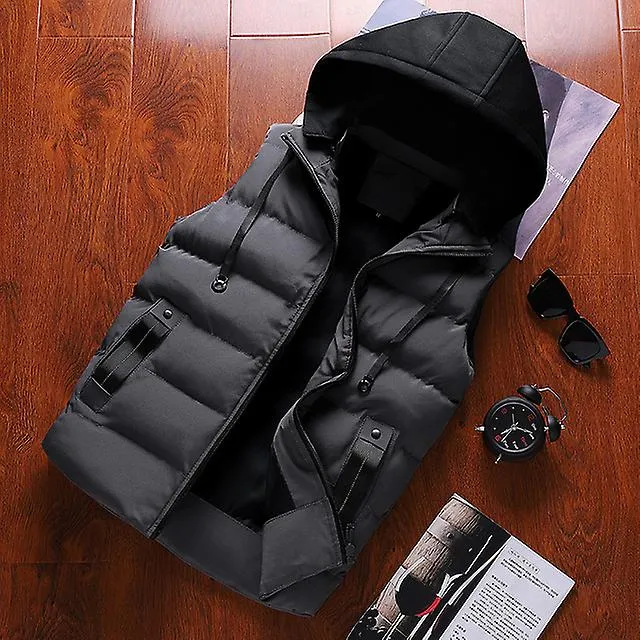 Chaleco de la marca para hombres Nueva chaquetas sin mangas con capucha Fashuion de invierno Chaleco de hombre con estilo Chalec