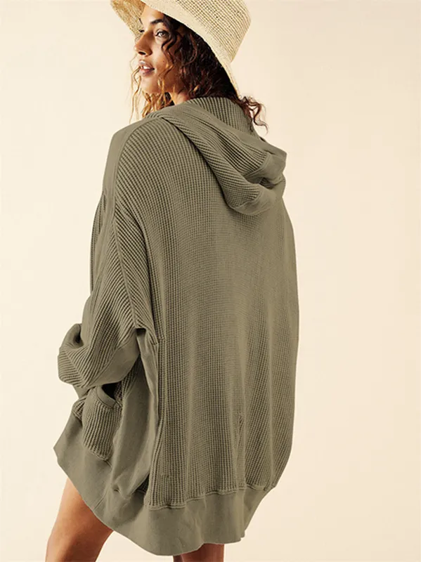 CHAQUETA CON CAPUCHA PARA MUJER A256 ATUENDO DE MANGAS LARGAS BOLSILLOS DE COLOR SóLIDO CHAQUETAS DE GIMNASIO SUELTO ATUENDO DE