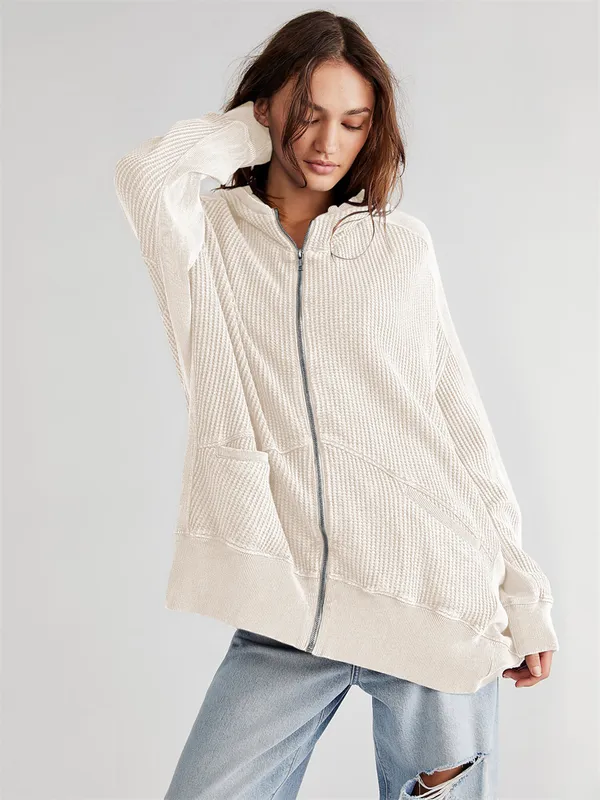 CHAQUETA CON CAPUCHA PARA MUJER A256 ATUENDO DE MANGAS LARGAS BOLSILLOS DE COLOR SóLIDO CHAQUETAS DE GIMNASIO SUELTO ATUENDO DE