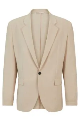 Chaqueta de corte moderno en tejido con aspecto de lino