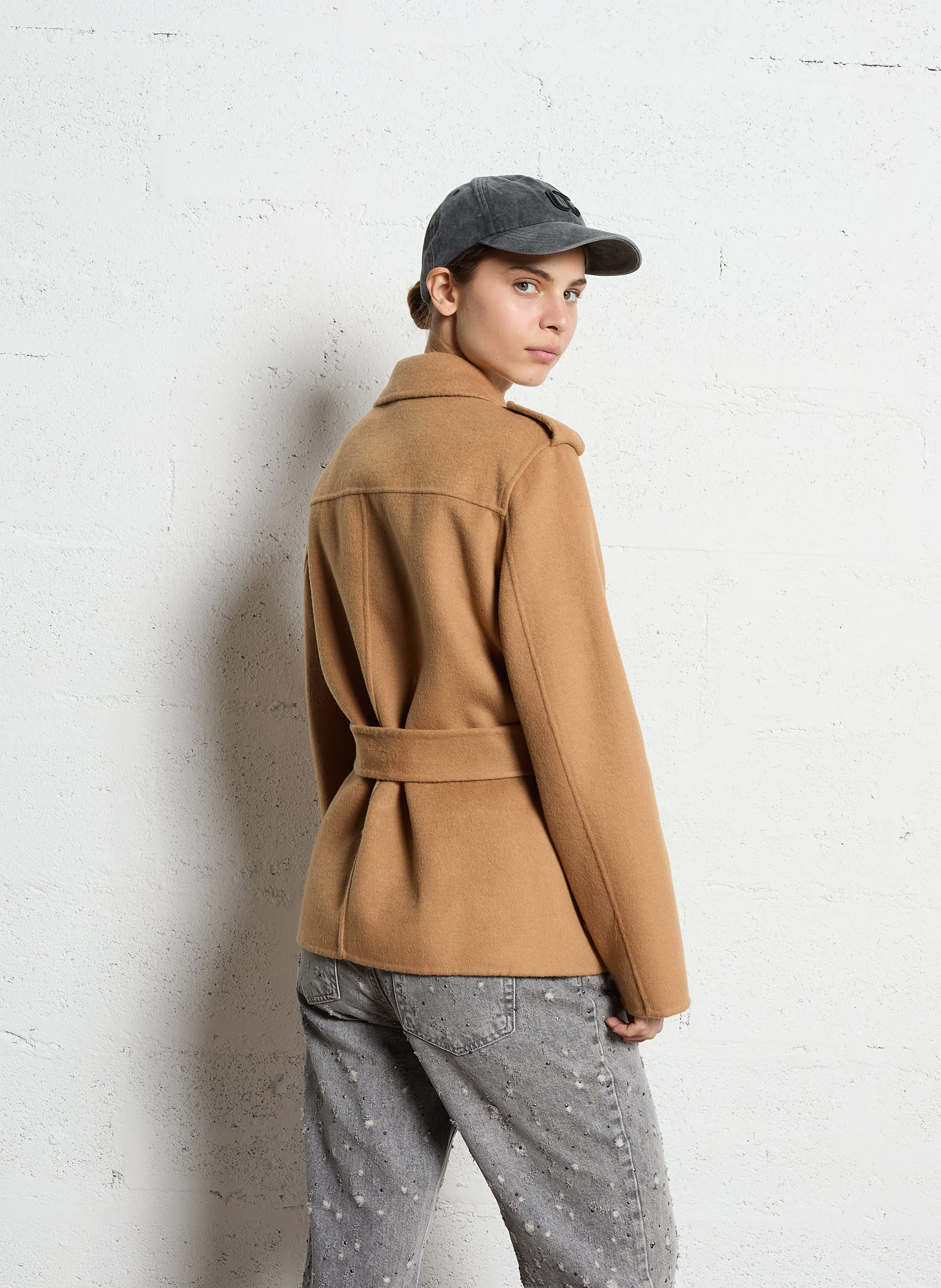 Chaqueta motera en caqui