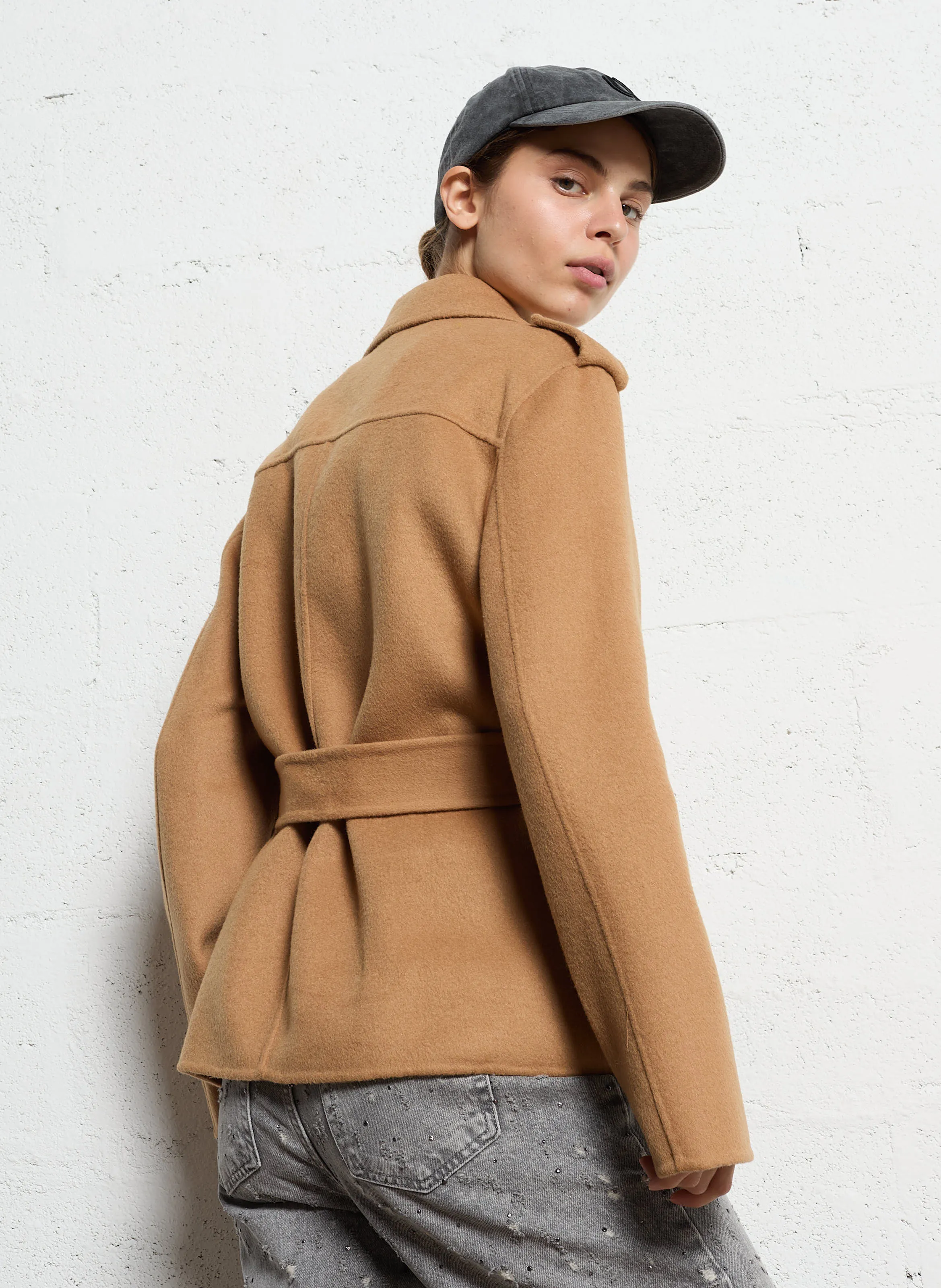 Chaqueta motera en caqui